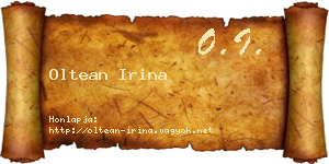 Oltean Irina névjegykártya